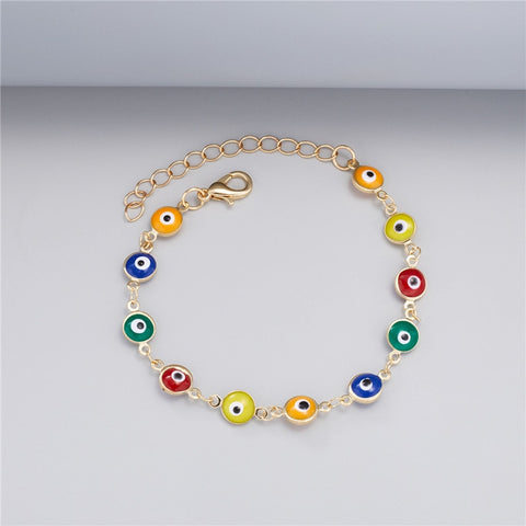 Rainbow Evil Eye Necklace Bracelet Anklet