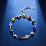 Rainbow Evil Eye Necklace Bracelet Anklet