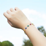 Rainbow Evil Eye Necklace Bracelet Anklet