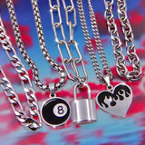 Stainless Steel 8 Ball Necklace
