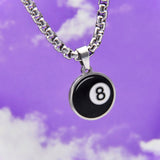 Stainless Steel 8 Ball Necklace