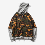 Camouflage Drop Shoulder 2 Layered Hooded Shirt