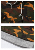 Camouflage Drop Shoulder 2 Layered Hooded Shirt