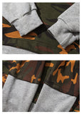 Camouflage Drop Shoulder 2 Layered Hooded Shirt