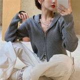 Ribbed Zip Up Hoodie