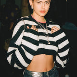 Striped Crop Sweater
