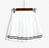 Pleated Striped Skirt