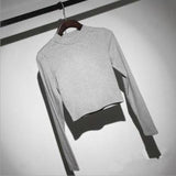 Slim Soft Elastic Turtleneck Crop Top