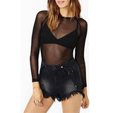 Long Sleeve Meshed Top