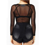 Long Sleeve Meshed Top