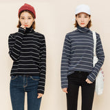 Vintage Styled Striped Turtleneck Shirt