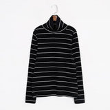 Vintage Styled Striped Turtleneck Shirt