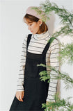 Vintage Styled Striped Turtleneck Shirt