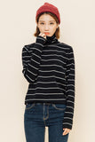 Vintage Styled Striped Turtleneck Shirt