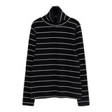 Vintage Styled Striped Turtleneck Shirt