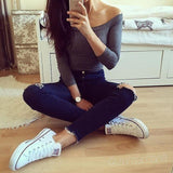 Cut Shoulder Knitted Top