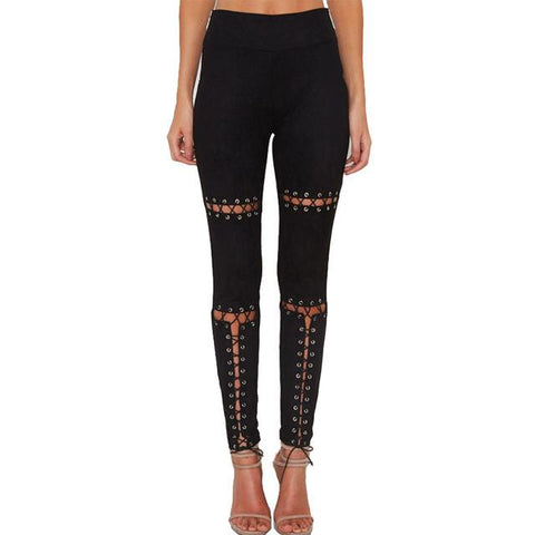 Suede Lace Up Trousers