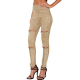 Suede Lace Up Trousers