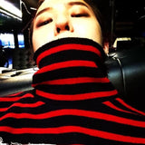 Big Bang Patched Striped Turtleneck