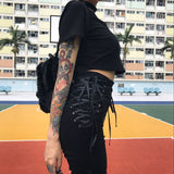 High Waist Side Lace Trousers