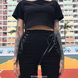 Side Laced High Waisted Pants