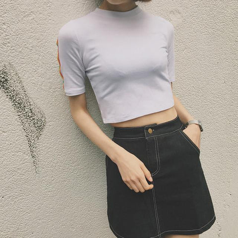 Rainbow Ribbon Crop Tee