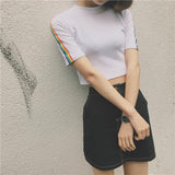 Rainbow Ribbon Crop Tee