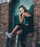 V Neck Spaghetti Strap Midi Dress