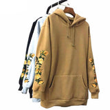 Floral Embroidered Oversized Hoodie