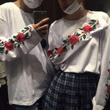 Rose Printed Long Sleeve Tee