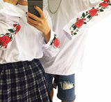 Rose Printed Long Sleeve Tee