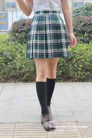 Plaid Pleated Skirt