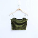Velvet Strapped Retro Top