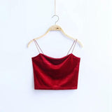 Velvet Strapped Retro Top