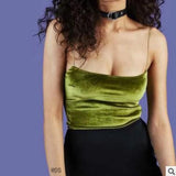 Velvet Strapped Retro Top