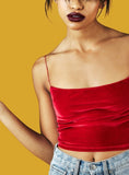 Velvet Strapped Retro Top