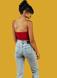 Velvet Strapped Retro Top