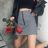 CHECKERBOARD ZIP MINI SKIRT