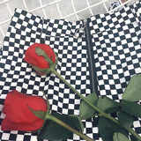 CHECKERBOARD ZIP MINI SKIRT