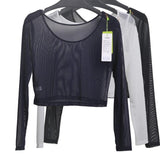 Slim Semi-Transparent Mesh Crop Top