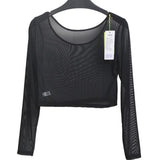 Slim Semi-Transparent Mesh Crop Top