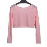 Slim Semi-Transparent Mesh Crop Top