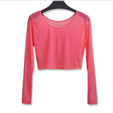 Slim Semi-Transparent Mesh Crop Top