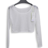 Slim Semi-Transparent Mesh Crop Top