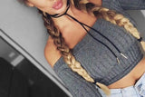 Cut Shoulder Knitted Top