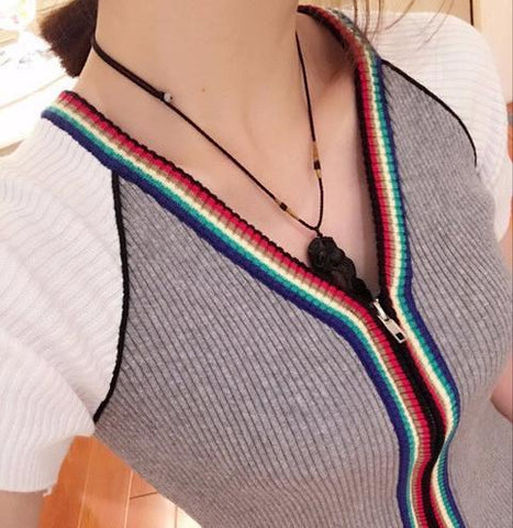 Harajuku Hippie Rainbow Crop Tee