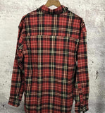 Distressed Plaid Flannel Shirt