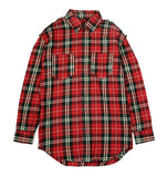 Distressed Plaid Flannel Shirt