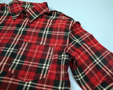 Distressed Plaid Flannel Shirt