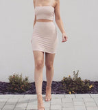 Cropped Top And Slim Mini Skirt Set